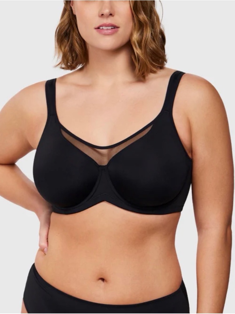 HSIA Cool Comfort Smoothing Unlined Minimizer Underwire Bra NWT Black 38D